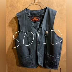 -SOLD- 
Hot Leathers Black Motorcycle Vest